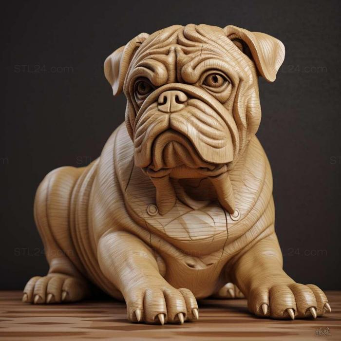 Nature and animals (Toy Bulldog dog 2, NATURE_4062) 3D models for cnc